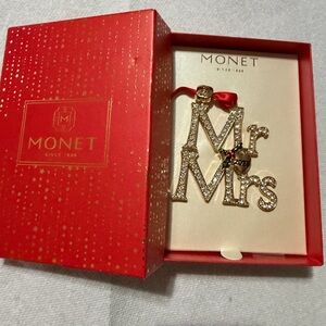 Monet Gold and Red Mr & Mrs Ornament